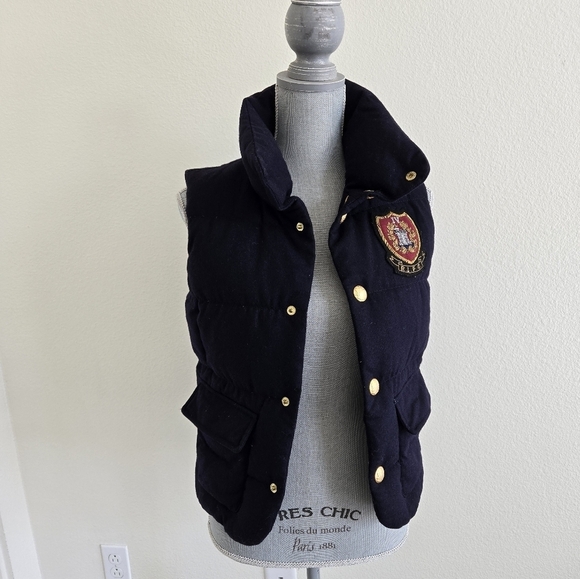 Ralph Lauren RUGBY Wool Down Classic Quilted Vest  Navy color size XS - Picture 8 of 16